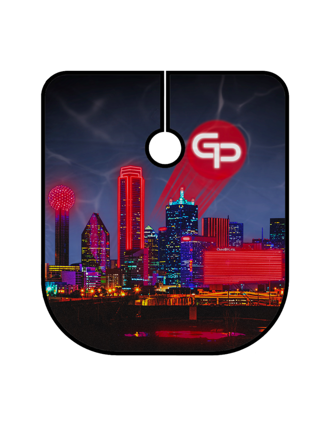 Red Dallas Skyline Barber Cape - GPBARBERSUPPLY | GP Barber Supply