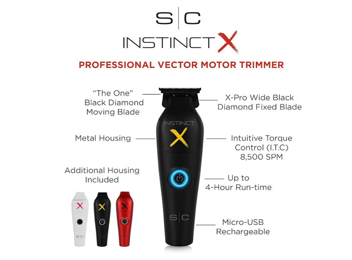 StyleCraft Instinct-X Metal Trimmer view 2 - StyleCraft Gamma+ | GP Barber Supply