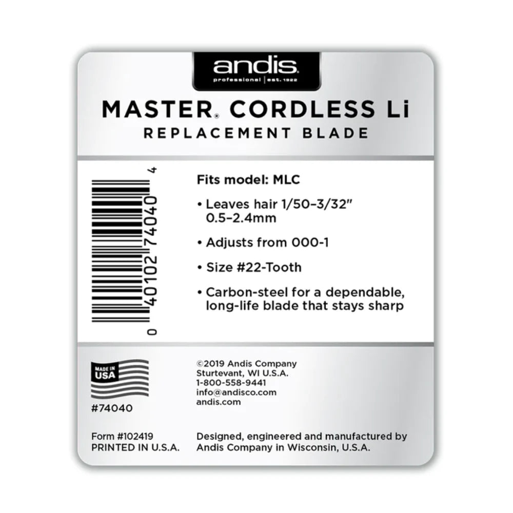 Andis Master Cordless Li Replacement Blade view 3 - Andis | GP Barber Supply