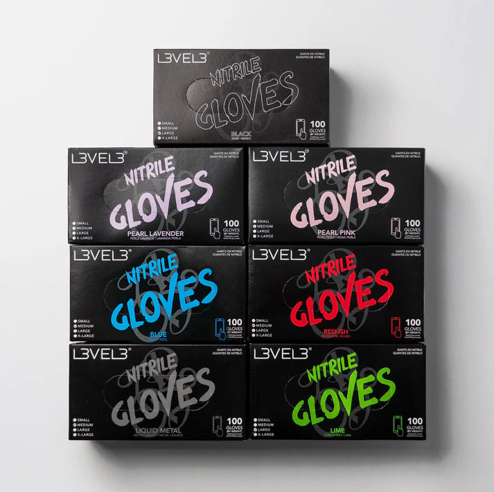Nitrile Gloves Bundle - 7 Pack Assorted Colors - L3VEL3 | GP Barber Supply