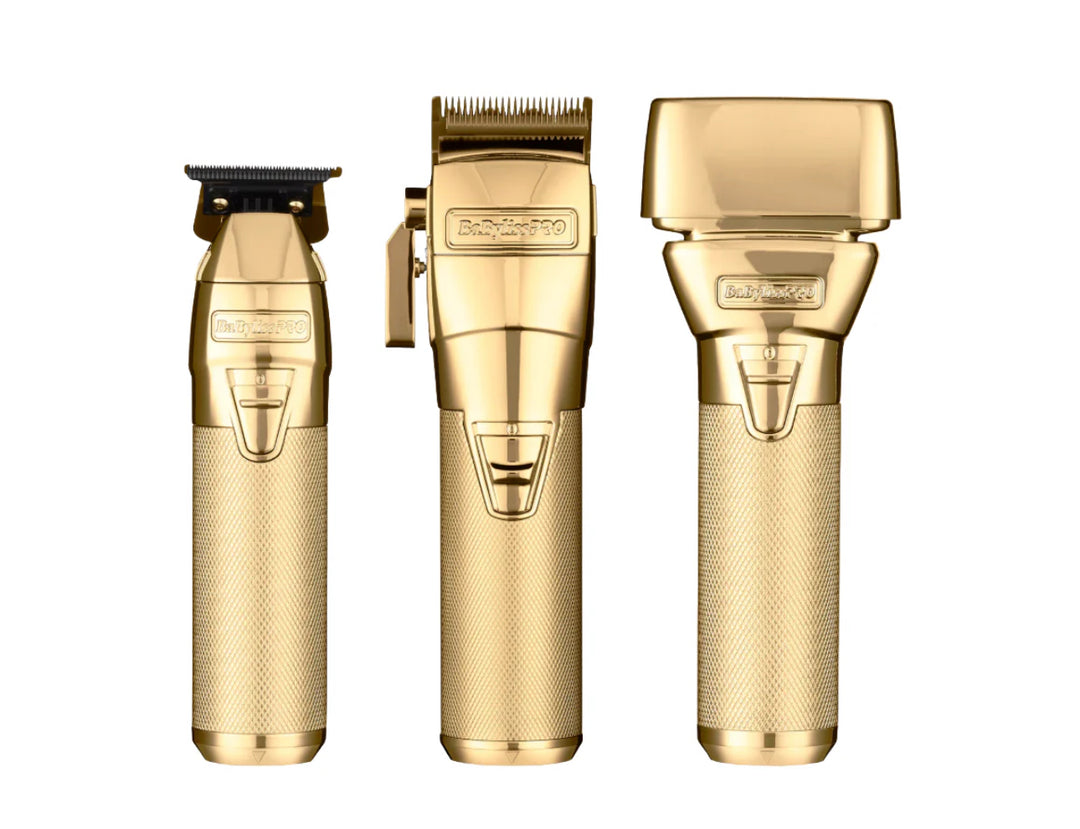 BaBylissPRO FXONE GoldFX Clipper (FX899G), Trimmer (FX799G) & Shaver (FX79FSG) Bundle - BaBylissPRO | GP Barber Supply