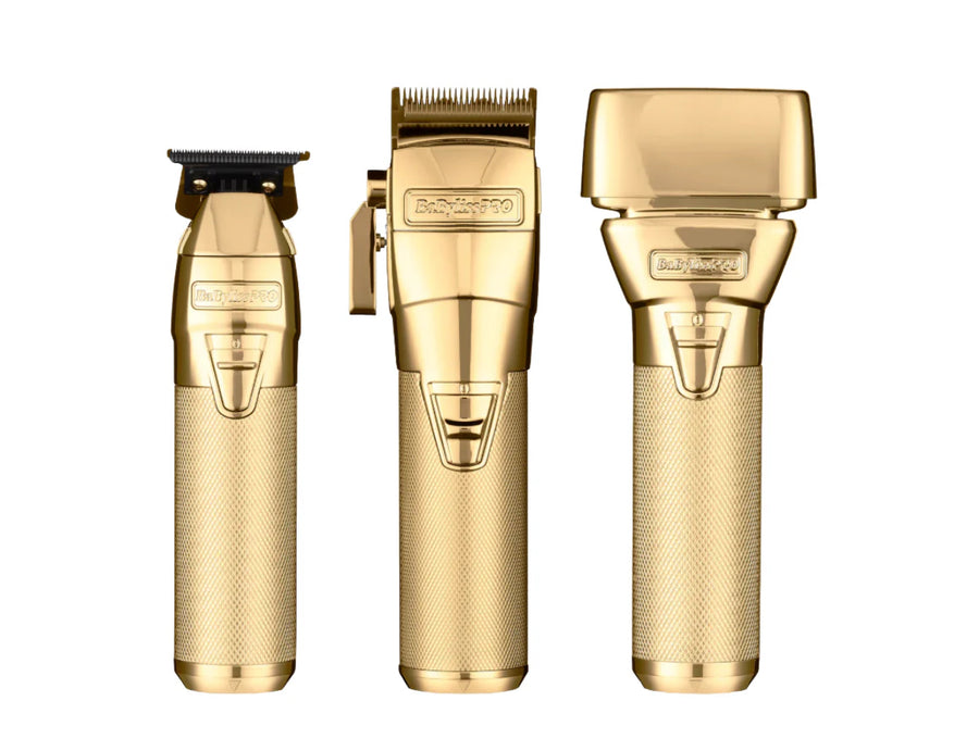 BaBylissPRO FXONE GoldFX Clipper (FX899G), Trimmer (FX799G) & Shaver (FX79FSG) Bundle - BaBylissPRO | GP Barber Supply