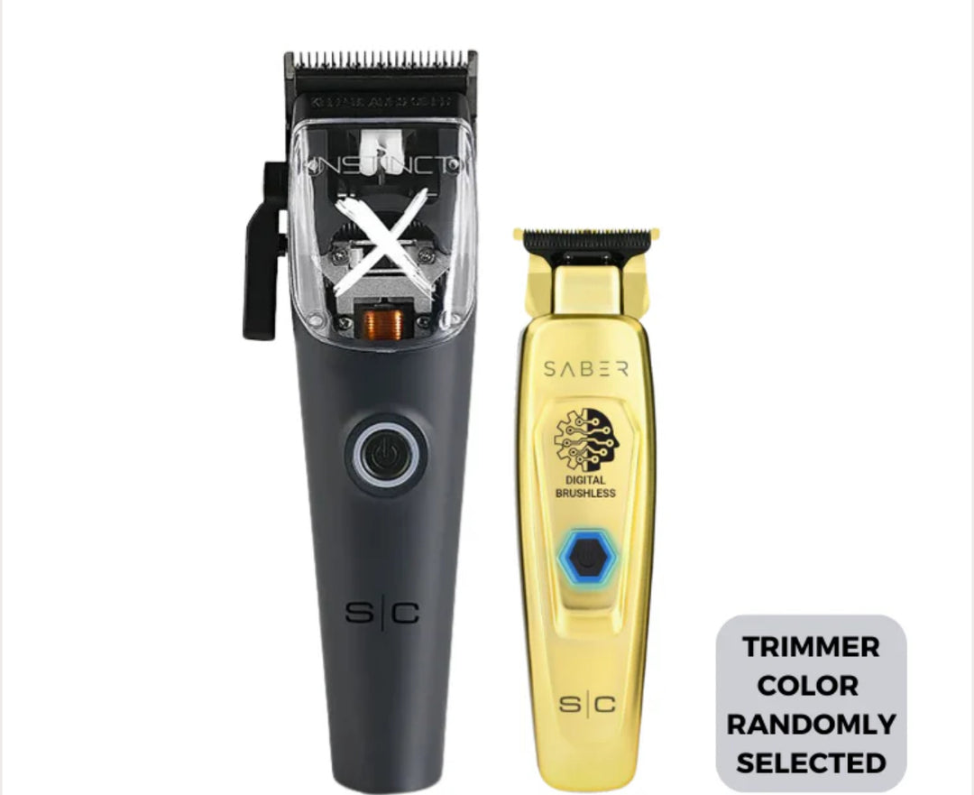 Instinct X Clipper + Saber Trimmer Combo - StyleCraft Gamma+ | GP Barber Supply