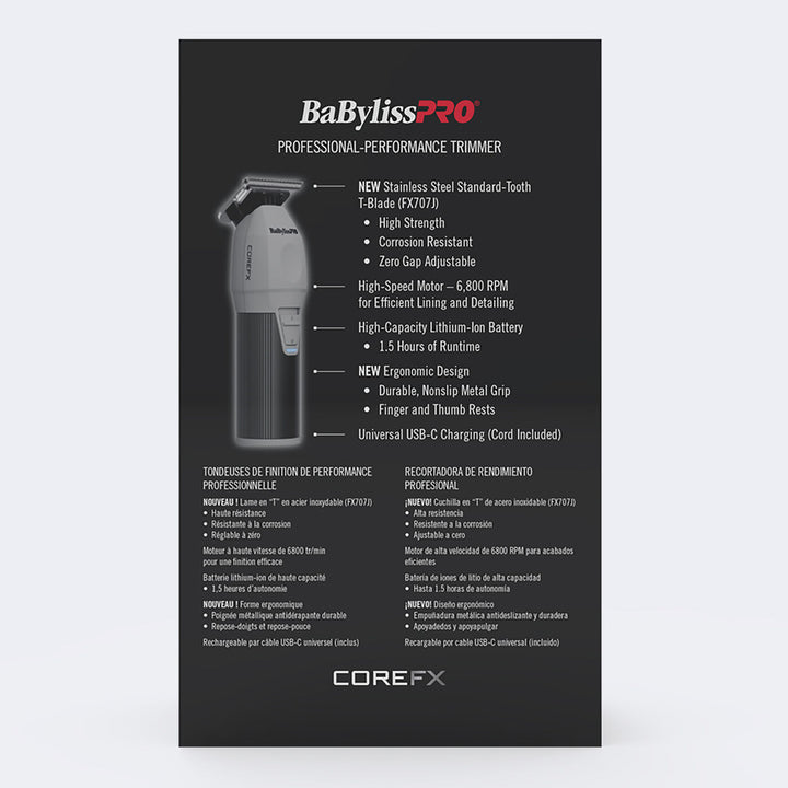 BaBylissPRO COREFX Professional Performance Hair Trimmer view 5 - BaBylissPRO | GP Barber Supply