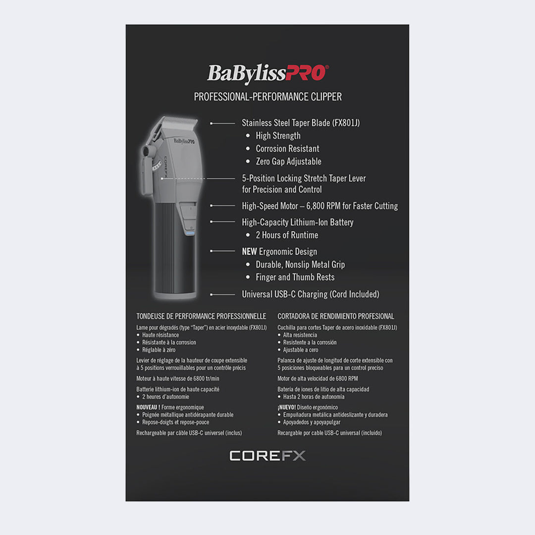 BaBylissPRO COREFX Professional Performance Hair Clipper view 5 - BaBylissPRO | GP Barber Supply