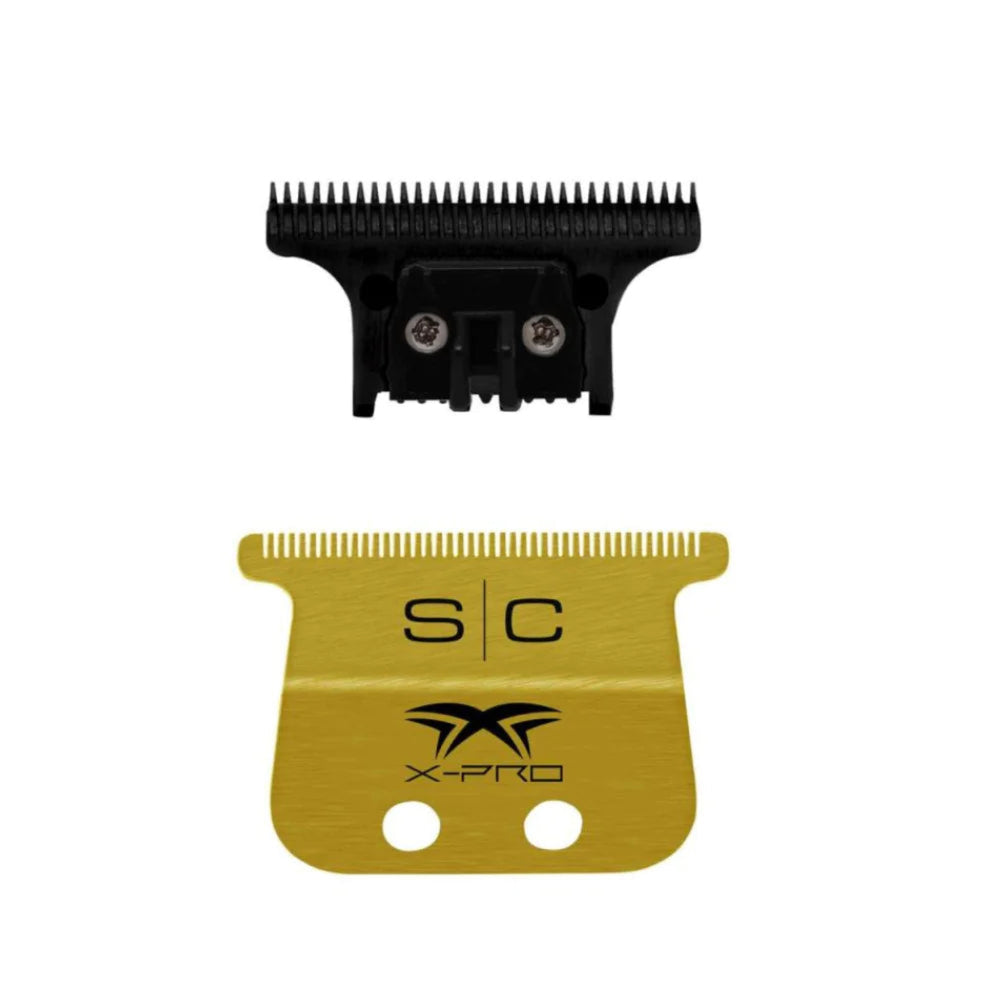 StyleCraft Fixed Gold Titanium X-Pro Wide Replacement Trimmer Blade w/ Black D… view 2 - StyleCraft Gamma+ | GP Barber Supply