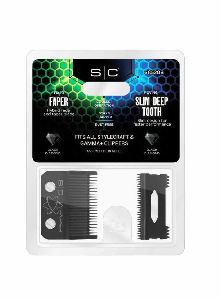 SC Faper Clipper Blade And Moving Slim Deep Tooth #SC520B - StyleCraft Gamma+ | GP Barber Supply