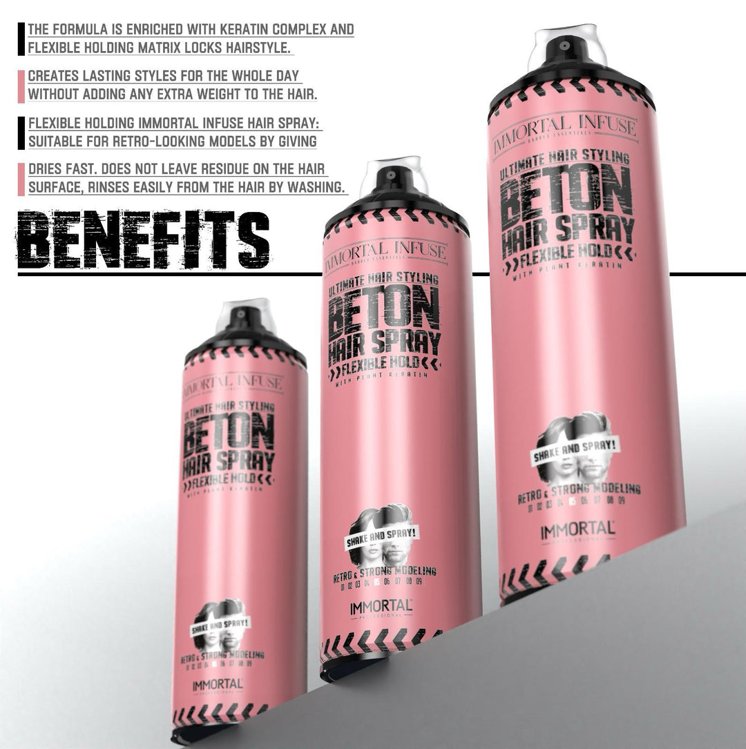 Immortal Beton Hair Spray 16.9oz - Flexible Hold