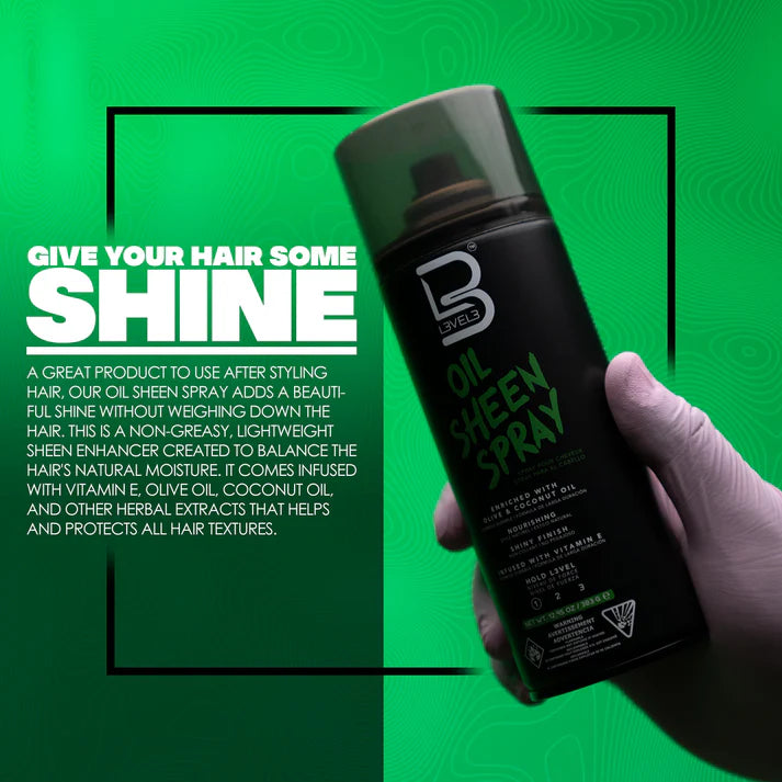 Oil Sheen Spray view 4 - L3VEL3 | GP Barber Supply
