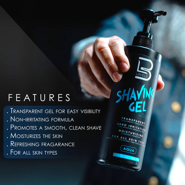 Transparent Shaving Gel view 2 - L3VEL3 | GP Barber Supply