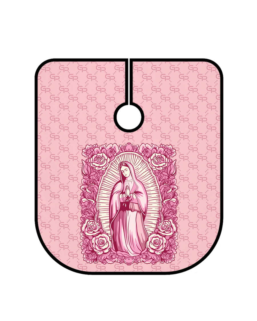 Virgin Mary pink Barber Cape - GPBARBERSUPPLY | GP Barber Supply