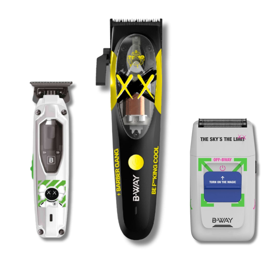 B-Way B10K Clipper, T-Pro Trimmer, Off-Shaver - 3 in 1 Set - RT-Way USA | GP Barber Supply