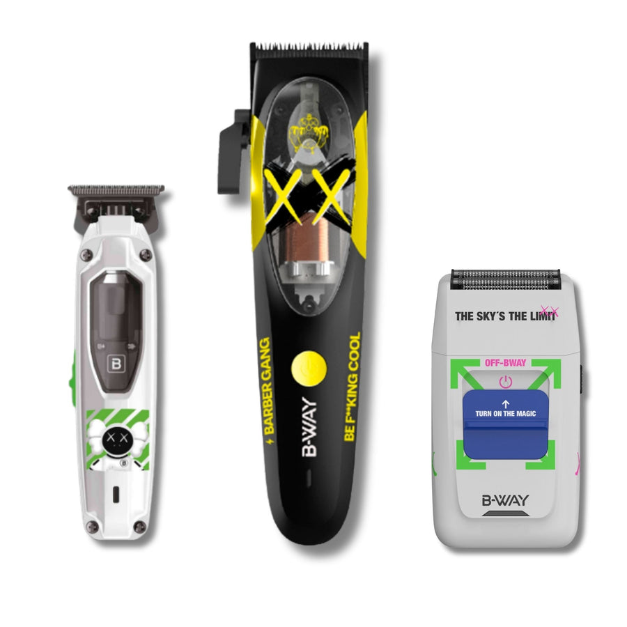 B-Way B10K Clipper, T-Pro Trimmer, Off-Shaver - 3 in 1 Set - RT-Way USA | GP Barber Supply
