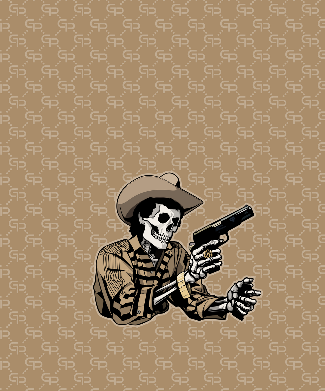 Chalino Skeleton Barber Cape view 2 - GPBARBERSUPPLY | GP Barber Supply