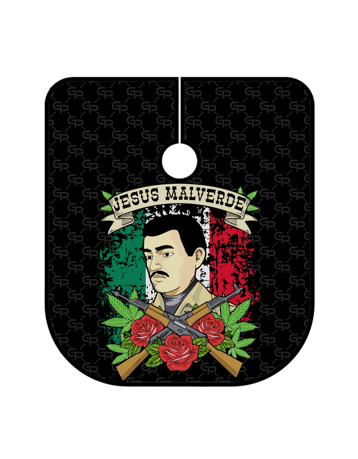 Jesus Malverde Barber Cape - GPBARBERSUPPLY | GP Barber Supply