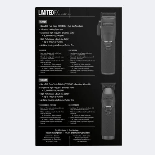 BaByliss Boost FX Clipper and Trimmer All Black Combo view 3 - BaBylissPRO | GP Barber Supply