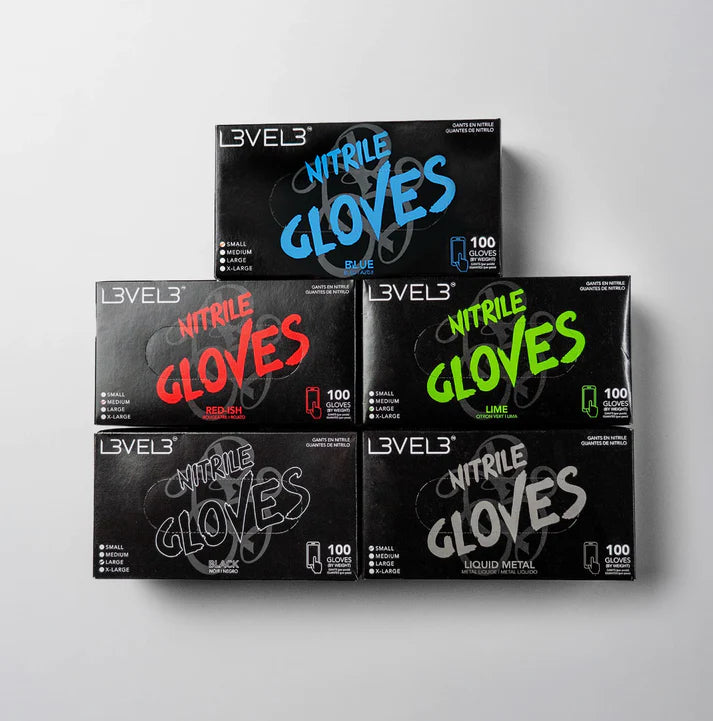 Nitrile Gloves Bundle - 5 Pack Assorted Colors - L3VEL3 | GP Barber Supply