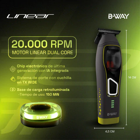 B-WAY CLIPPER +TRIMMER LINEAR SET view 3 - RT-Way USA | GP Barber Supply