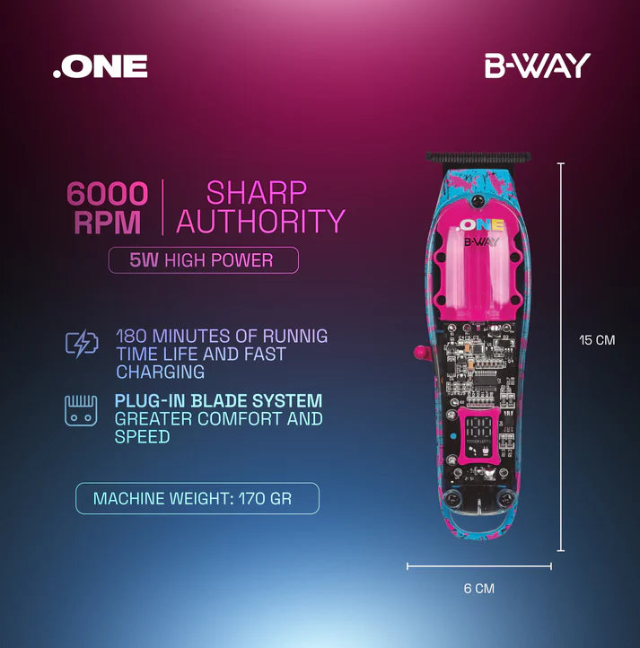 B-Way ONE Trimmer view 3 - RT-Way USA | GP Barber Supply