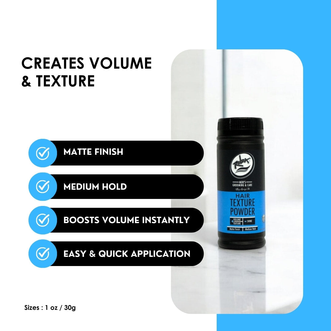 Rolda Hair Texture Powder application