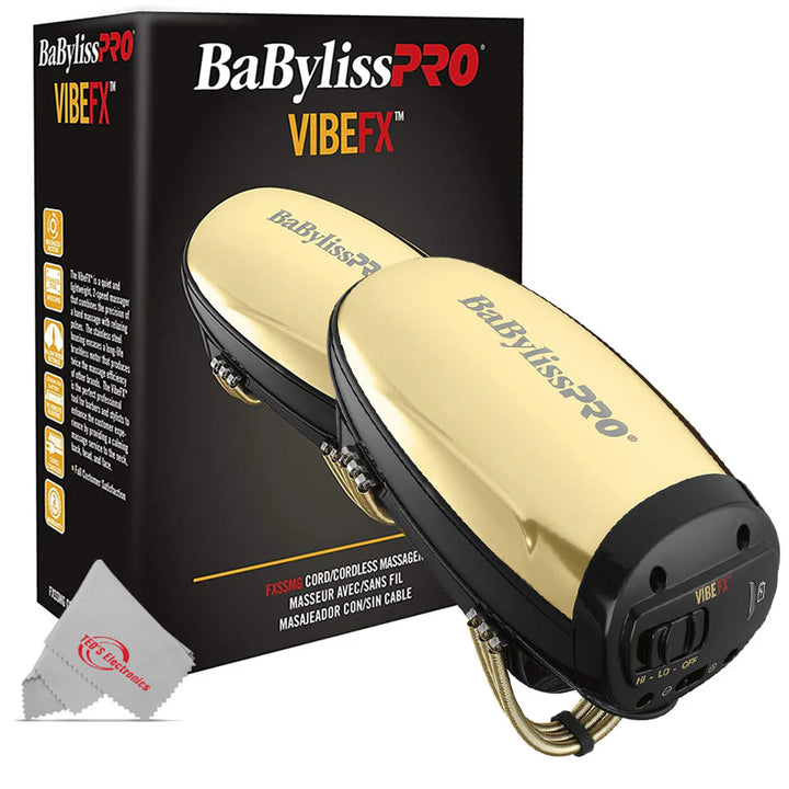 BabylissPRO VIBEFX Cordless Gold Massager - BaBylissPRO | GP Barber Supply
