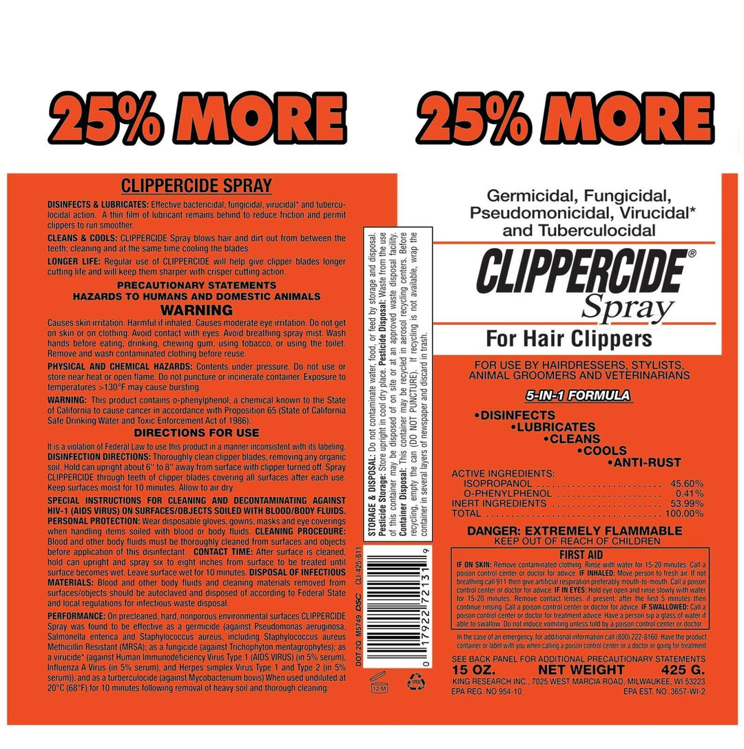 Clippercide 15 OZ view 2 - Barbicide | GP Barber Supply