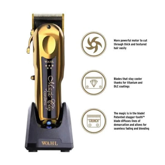 Wahl Cordless Gold Magic Clip view 3 - Wahl | GP Barber Supply